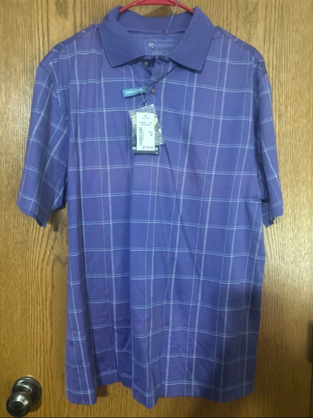 Jos. A. Bank Purple Plaid Polo